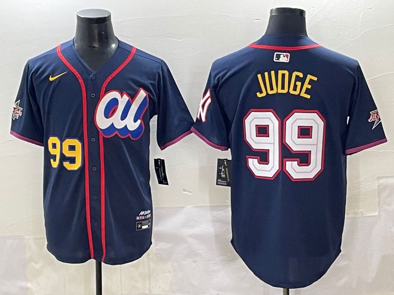 Men 2025 New York Yankees #99 Judge Blue All star Blank Blue Nike MLB Jersey style 5->new york yankees->MLB Jersey